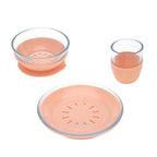 Lassig Dish Set Glass/Silicone - apricot