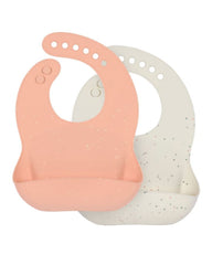 Lassig Silicone Bib 2 pcs apricot/nature