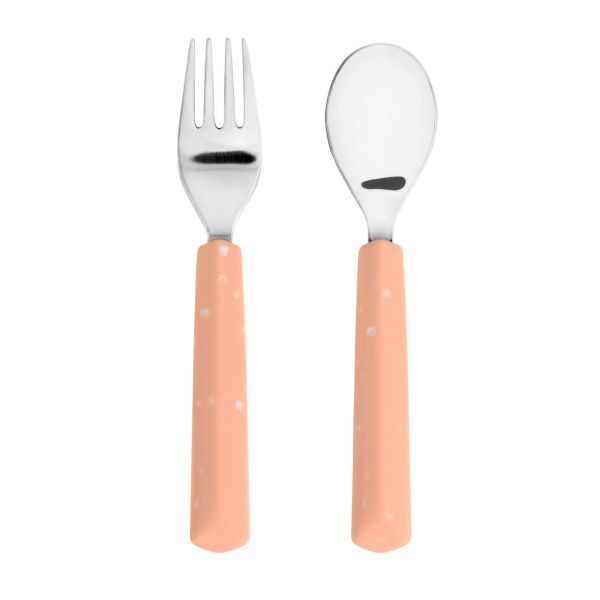 Lassig Cutlery with Silicone Handle- apricot