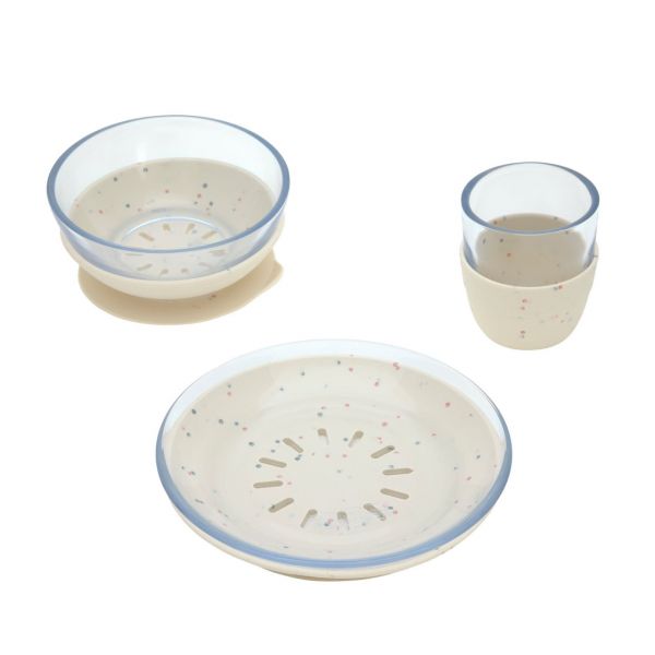 Lassig Dish Set Glass/Silicone - nature