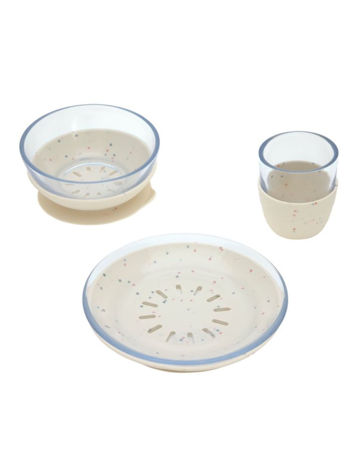 Lassig Dish Set Glass/Silicone - nature