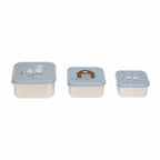 Lassig Snackbox Stainless Steel 3 pcs Tiny Farmer blue
