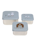 Lassig Snackbox Stainless Steel 3 pcs Tiny Farmer blue