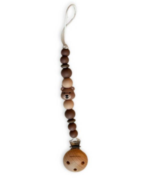 Chewies and More Clip Silicone Bear - Brown