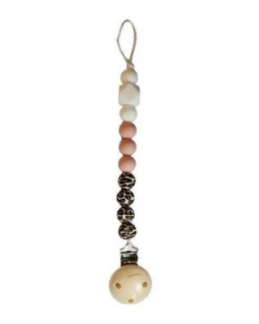Chewie Clip Silicone Beads Leopard Rose Wit