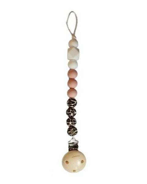 Chewie Clip Silicone Beads Leopard Rose Wit