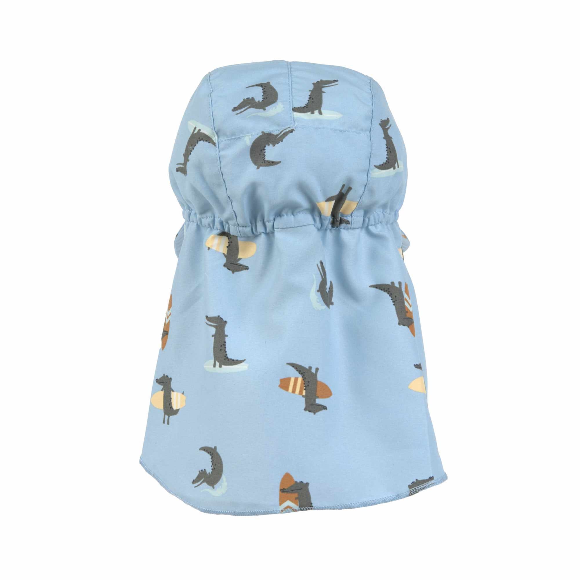 Lassig LSF Sun Protection Flap Hat -  Crocodile sky blue