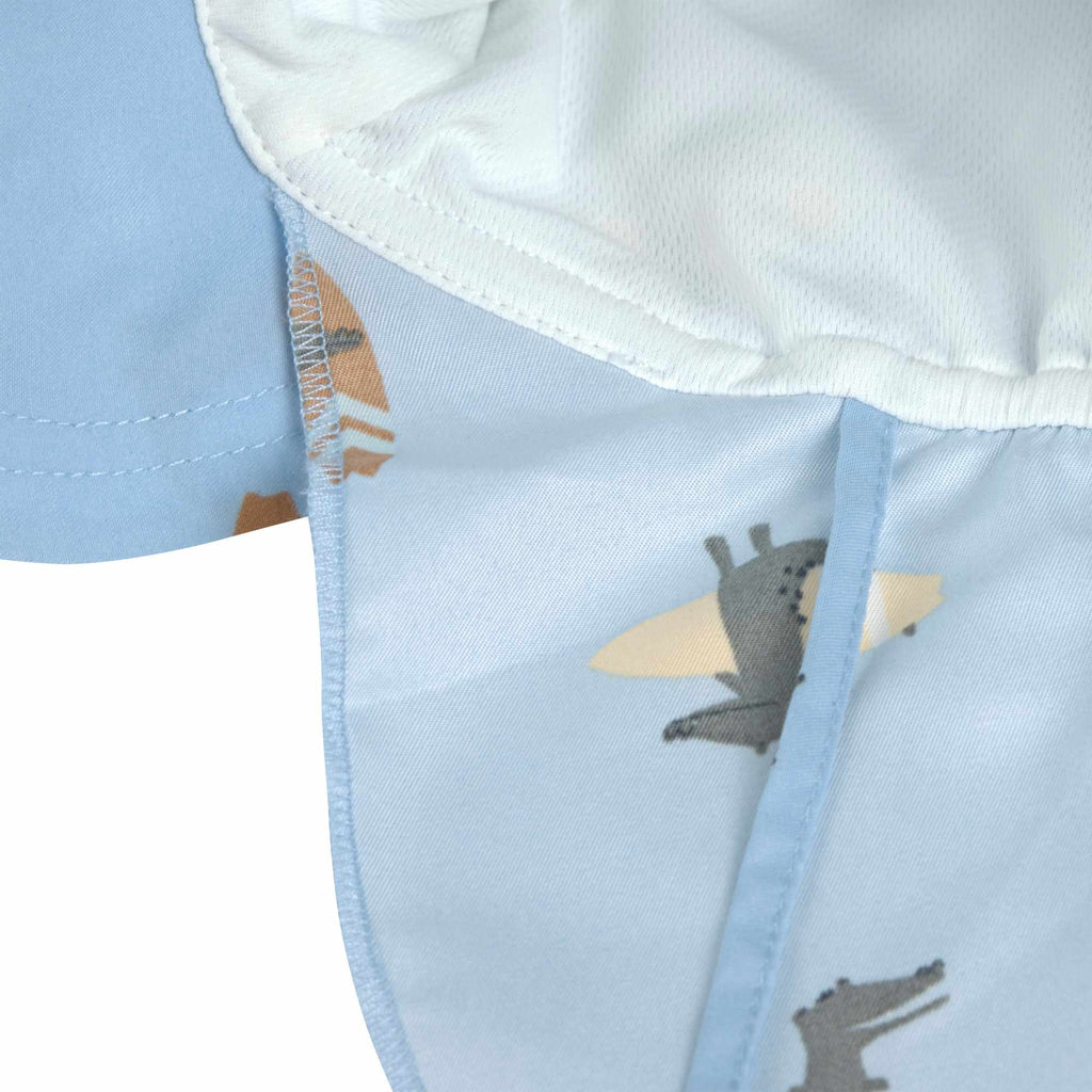 Lassig LSF Sun Protection Flap Hat -  Crocodile sky blue