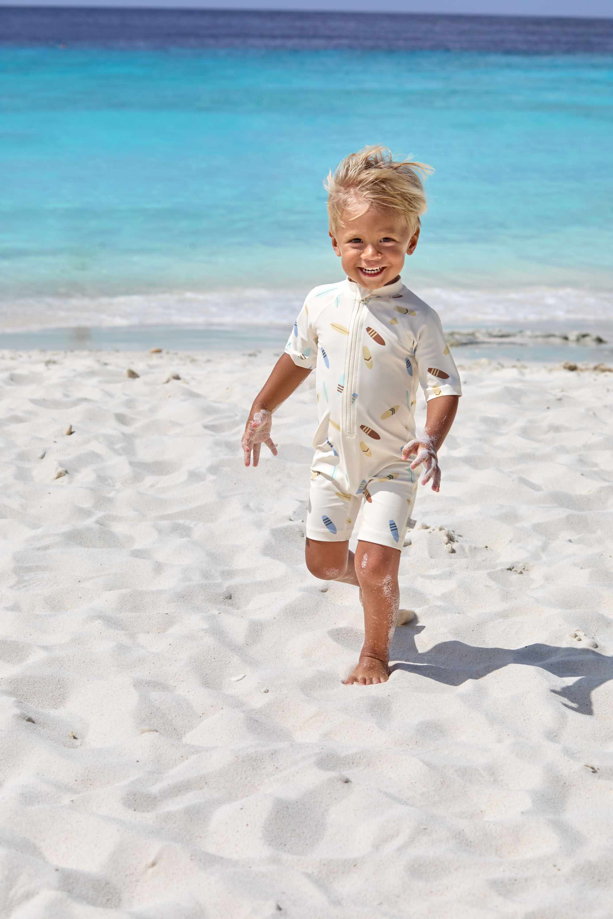 Lassig LSF Short Sleeve Sunsuit - Surfboards sea salt