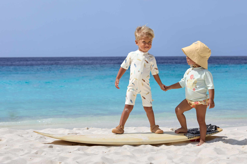 Lassig LSF Short Sleeve Sunsuit - Surfboards sea salt