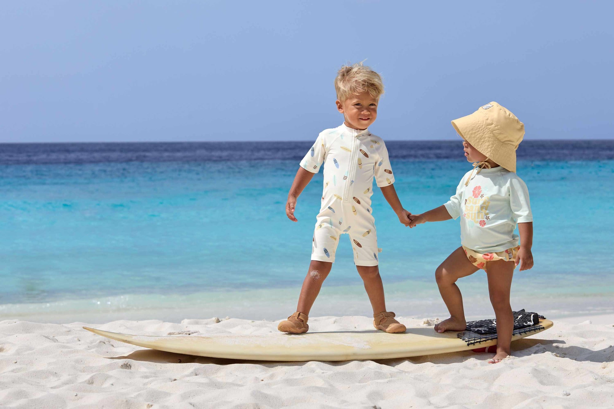 Lassig LSF Short Sleeve Sunsuit - Surfboards sea salt