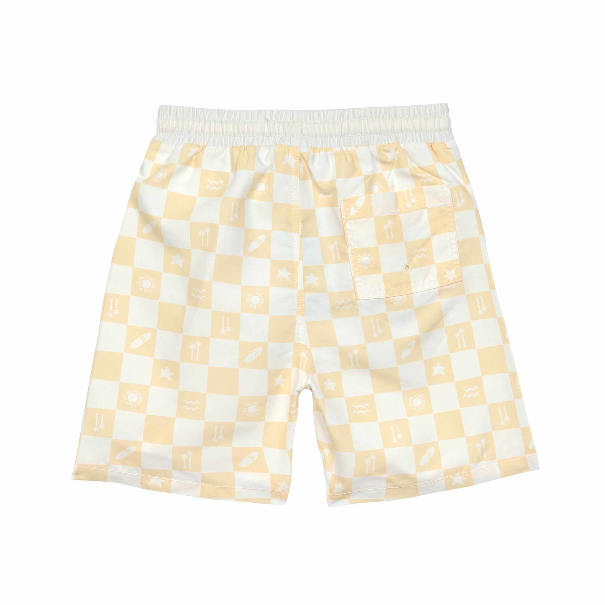 Lassig LSF Board Shorts Kids - Check Pattern vanilla/sea salt