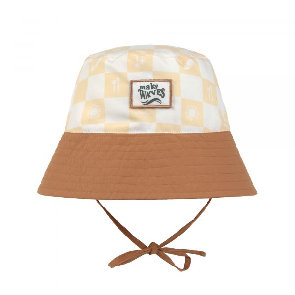 Lassig LSF Sun Protection Fishing Hat - Check Pattern vanilla/sea salt