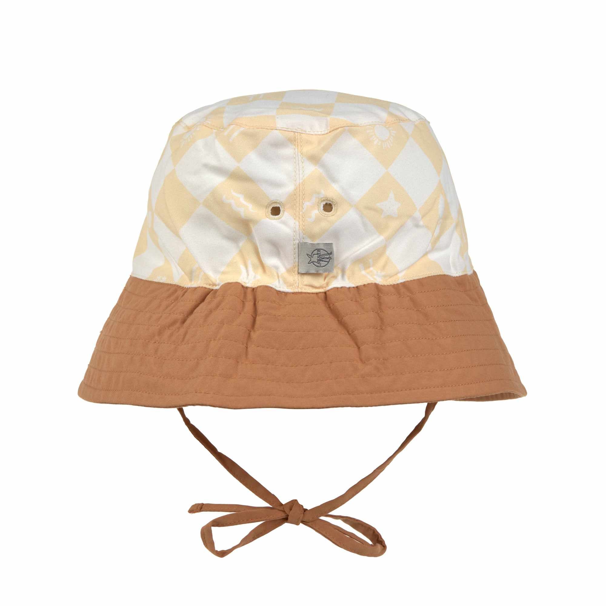 Lassig LSF Sun Protection Fishing Hat - Check Pattern vanilla/sea salt