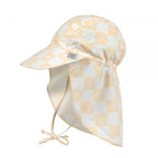 Lassig LSF Sun Protection Flap Hat - Check pattern vanilla/sea salt