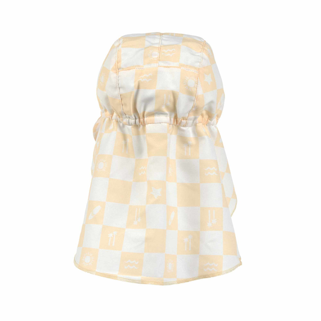 Lassig LSF Sun Protection Flap Hat - Check pattern vanilla/sea salt