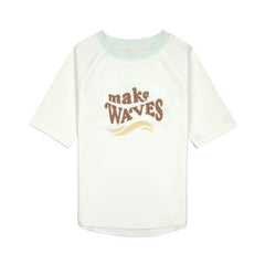 Lassig LSF Short Sleeve Rashguard - Make Waves sea salt