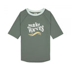 Lassig LSF Short Sleeve Rashguard - Make Waves deep olive