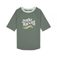 Lassig LSF Short Sleeve Rashguard - Make Waves deep olive