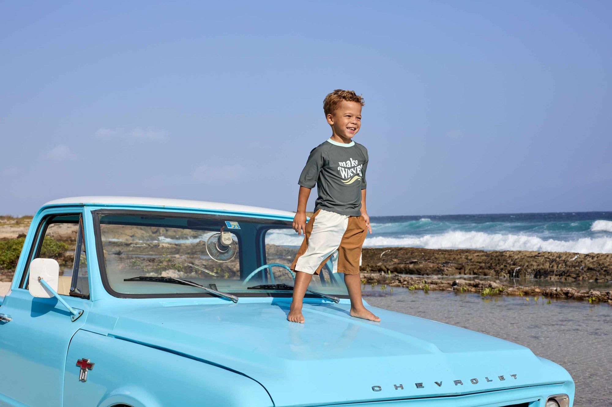 Lassig LSF Short Sleeve Rashguard - Make Waves deep olive