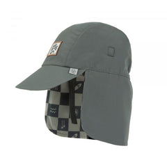 Lassig LSF Foldable Flap Hat - Check Pattern deep olive/sea salt