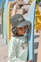 Lassig LSF Foldable Flap Hat - Check Pattern deep olive/sea salt