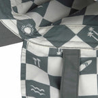 Lassig LSF Foldable Flap Hat - Check Pattern deep olive/sea salt