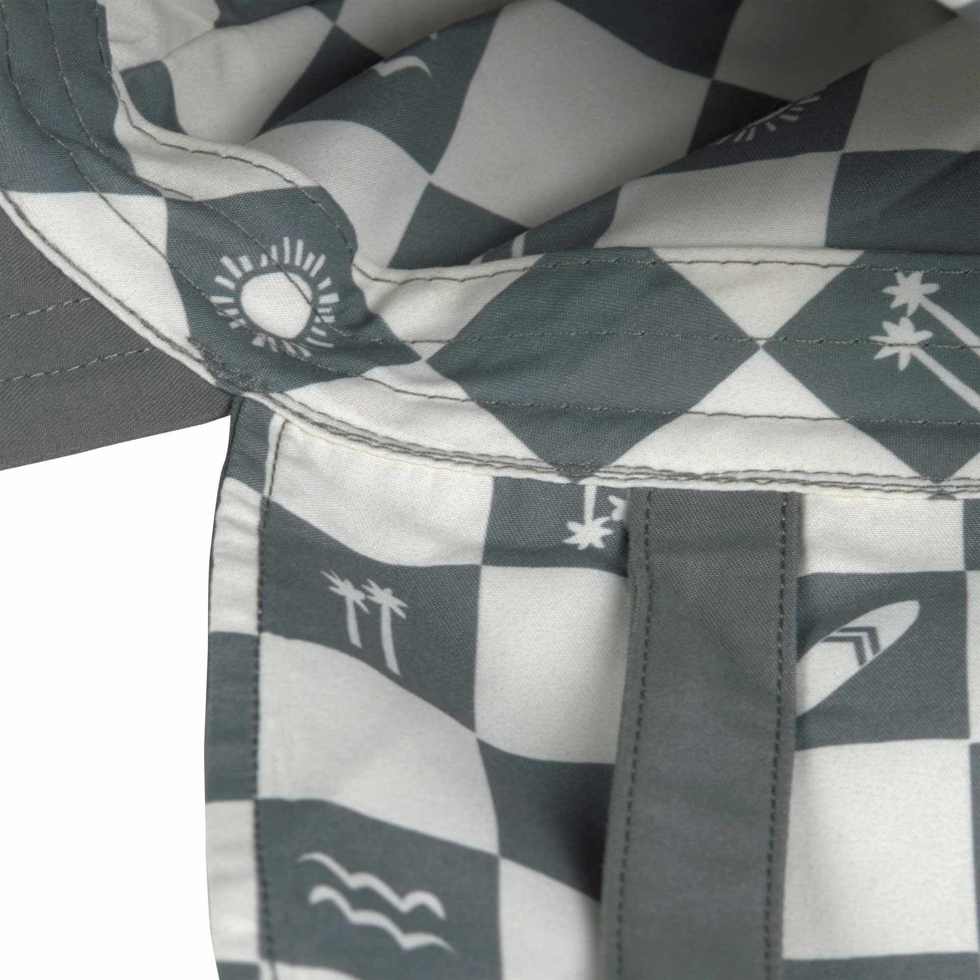Lassig LSF Foldable Flap Hat - Check Pattern deep olive/sea salt
