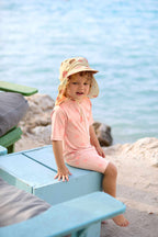 Lassig LSF Sun Protection Flap Hat - Check pattern vanilla/sea salt