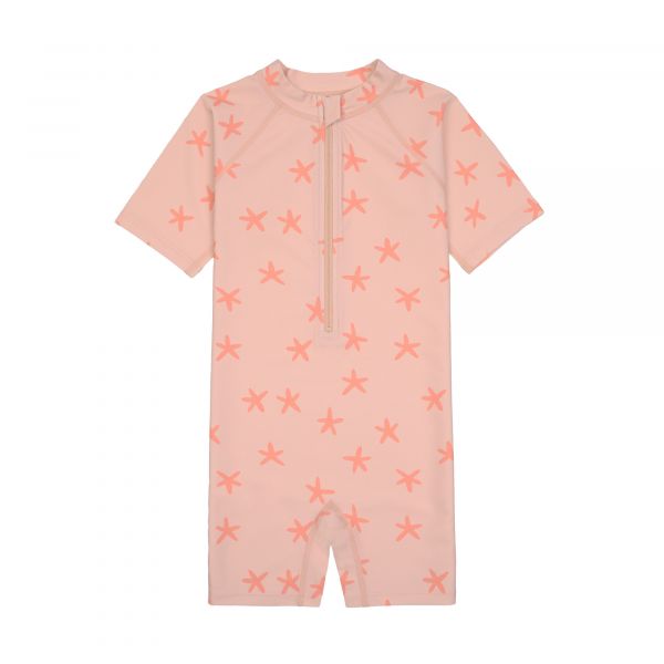 Lassig LSF Short Sleeve Sunsuit - Starfish peach