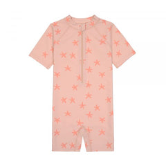 Lassig LSF Short Sleeve Sunsuit - Starfish peach
