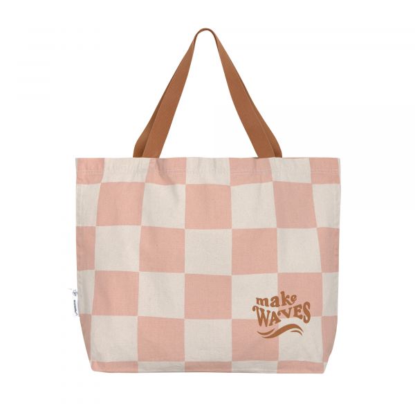 Lassig Beach Shopper GOTS - Check Pattern peach/sea salt