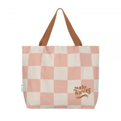 Lassig Beach Shopper GOTS - Check Pattern peach/sea salt