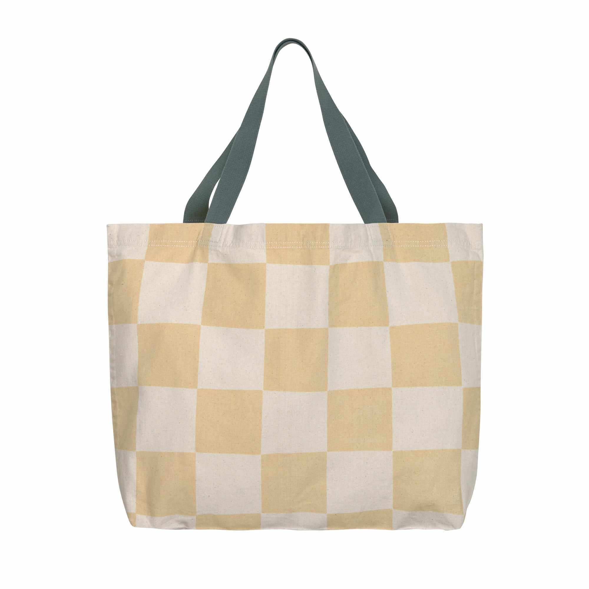 Lassig Beach Shopper GOTS - Check Pattern vanilla/sea salt