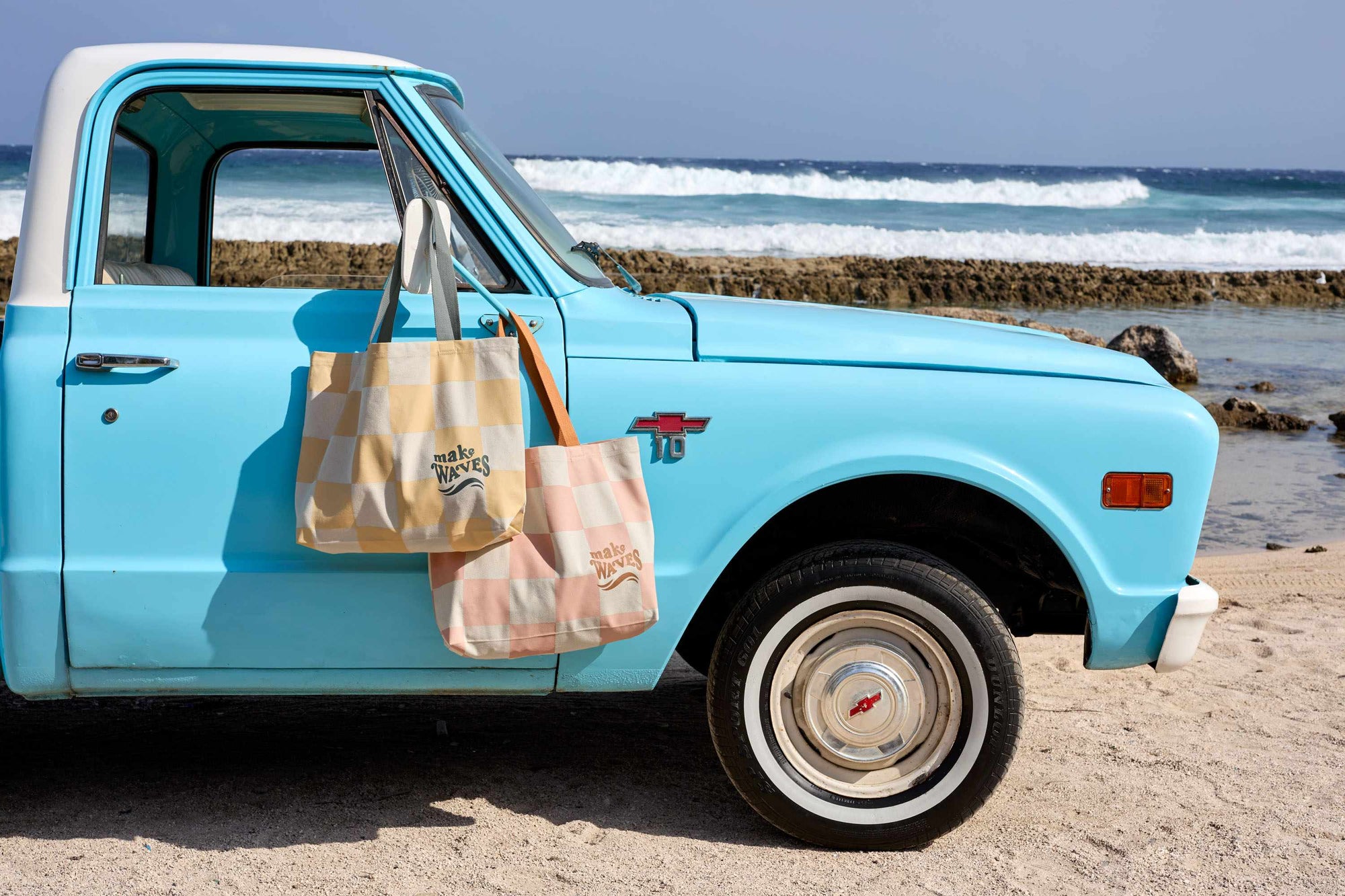 Lassig Beach Shopper GOTS - Check Pattern vanilla/sea salt