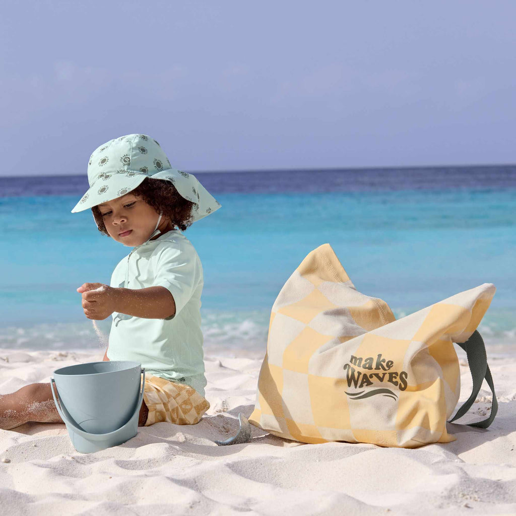 Lassig Beach Shopper GOTS - Check Pattern vanilla/sea salt