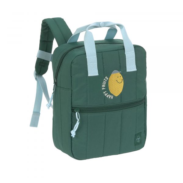Lassig Mini Square Backpack Little Gang - Lemon dark green