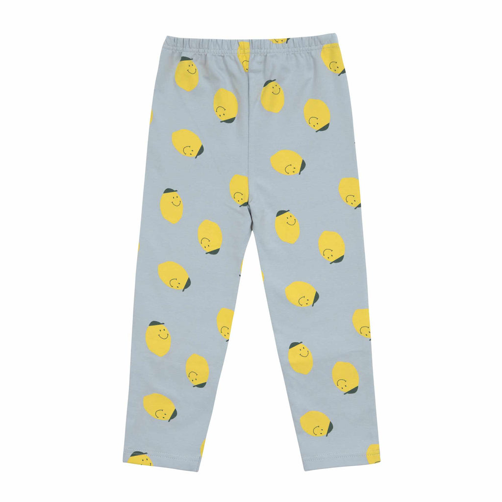 Lassig Leggings Jersey GOTS - Lemon light blue