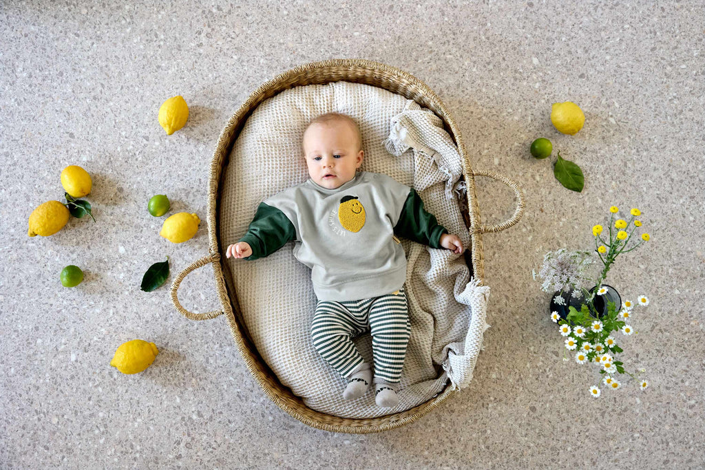 Lassig Leggings Ribbed - Lemon dark green