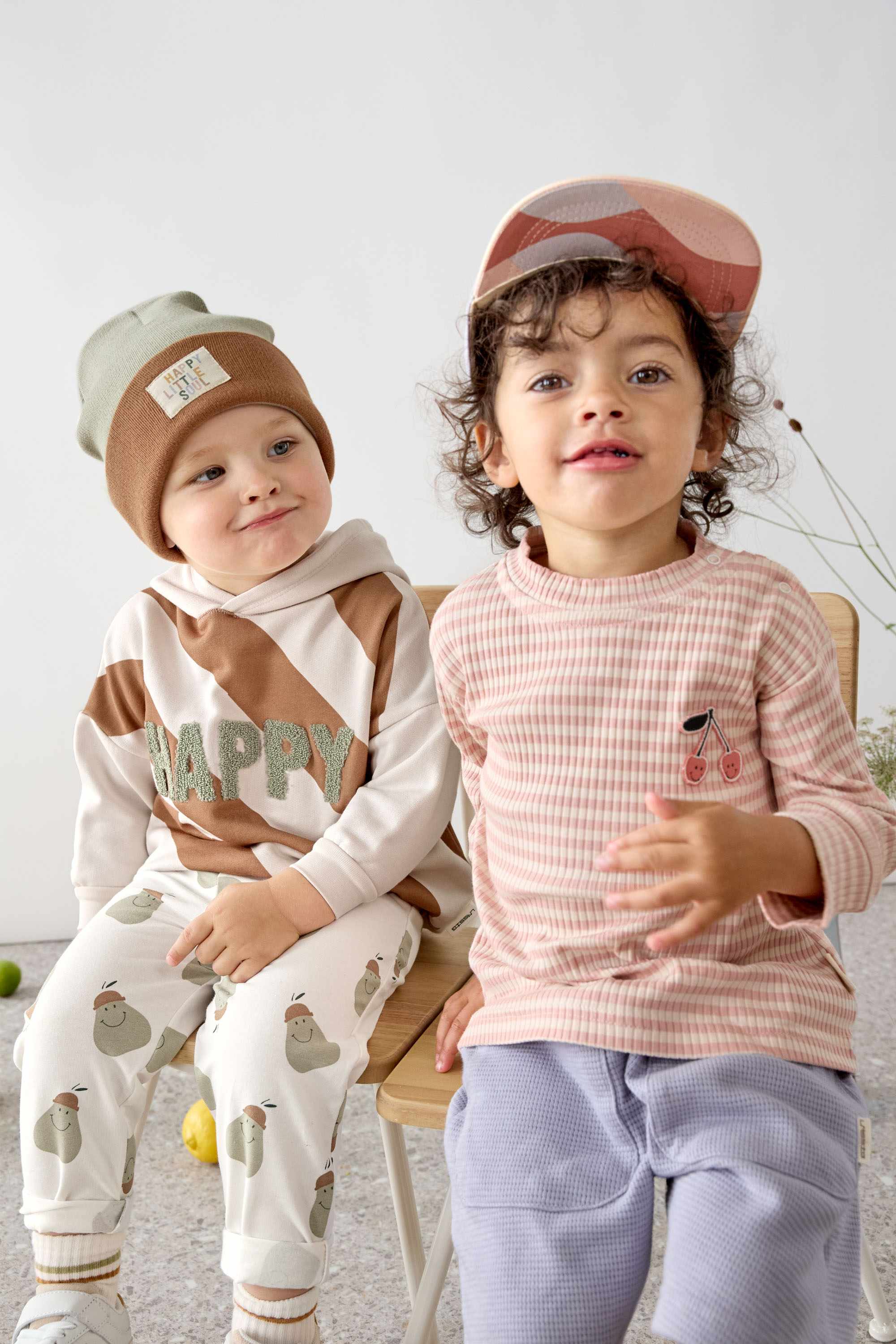 Lassig Kids Hoodie GOTS - Happy milky/caramel