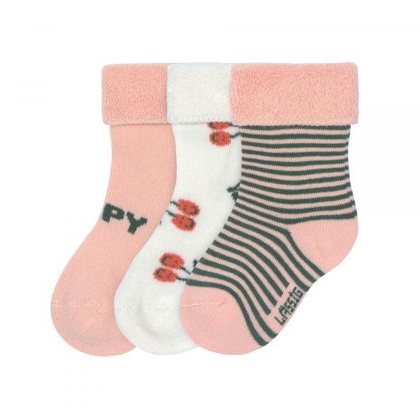 Lassig Terry Socks GOTS 3 pcs - assorted Cherry peach