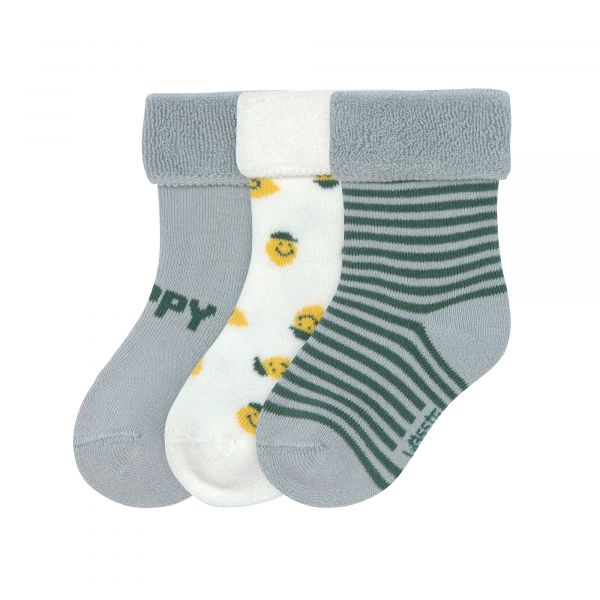 Lassig Terry Socks GOTS 3 pcs -  assorted Lemon light blue