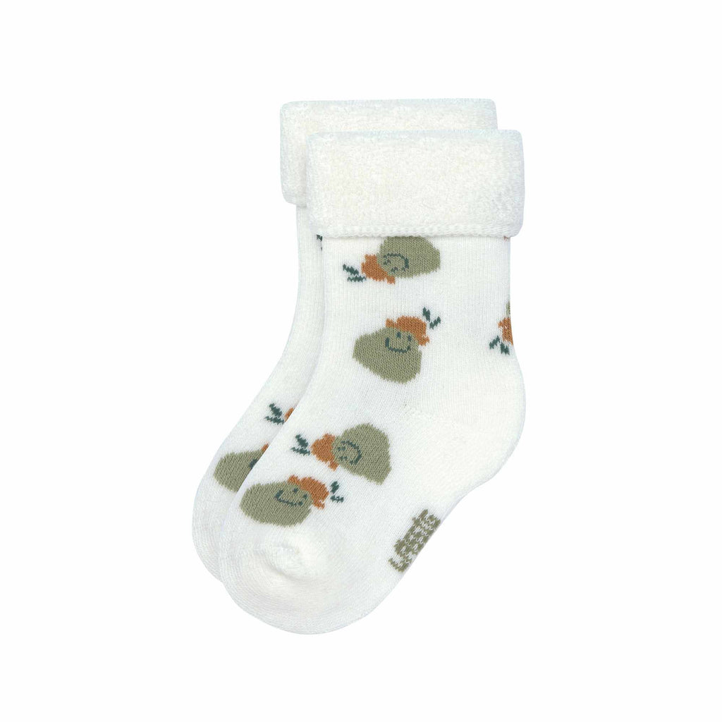 Lassig Terry Socks GOTS 3 pcs - assorted Pear light khaki