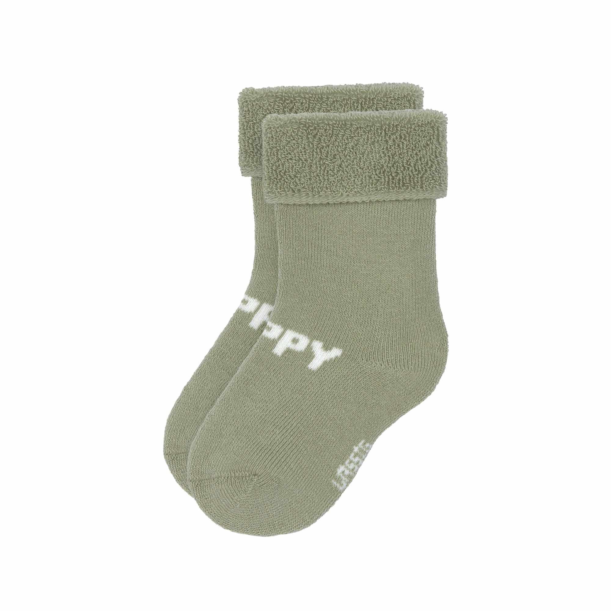 Lassig Terry Socks GOTS 3 pcs - assorted Pear light khaki