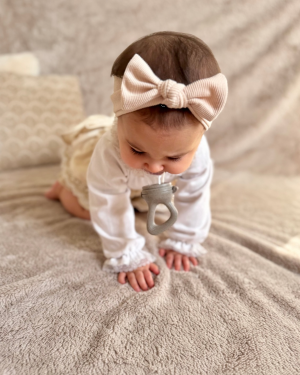 Chewies and More Fruit Pacifier Set - Taupe Grey