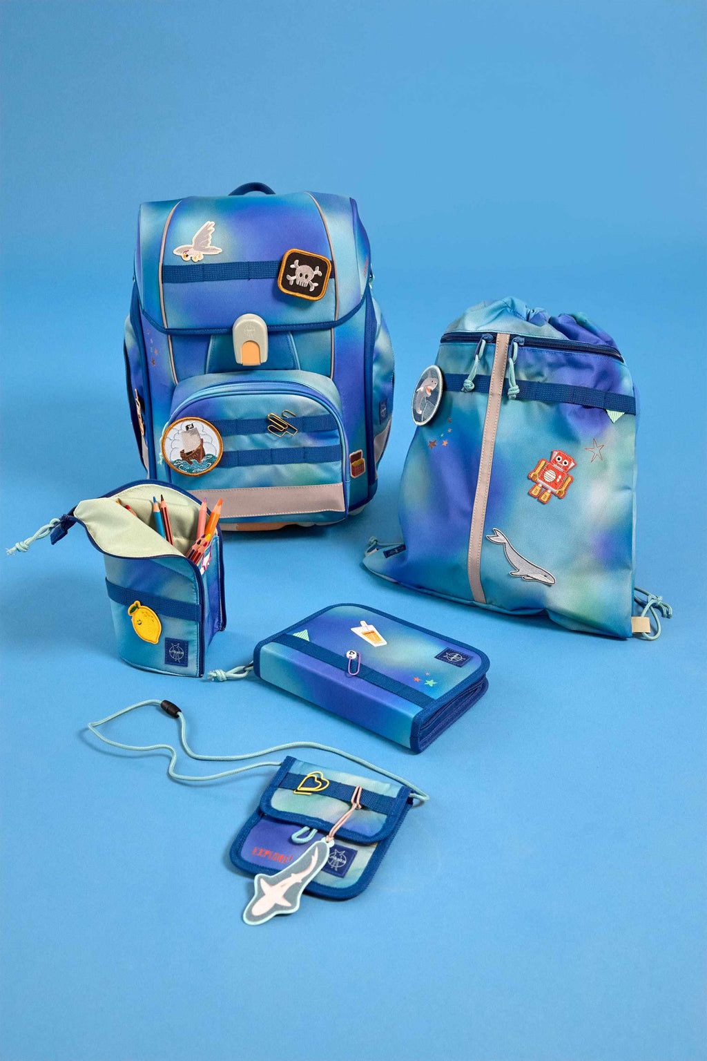 Lassig School Set Boxy Unique - gradient green/blue