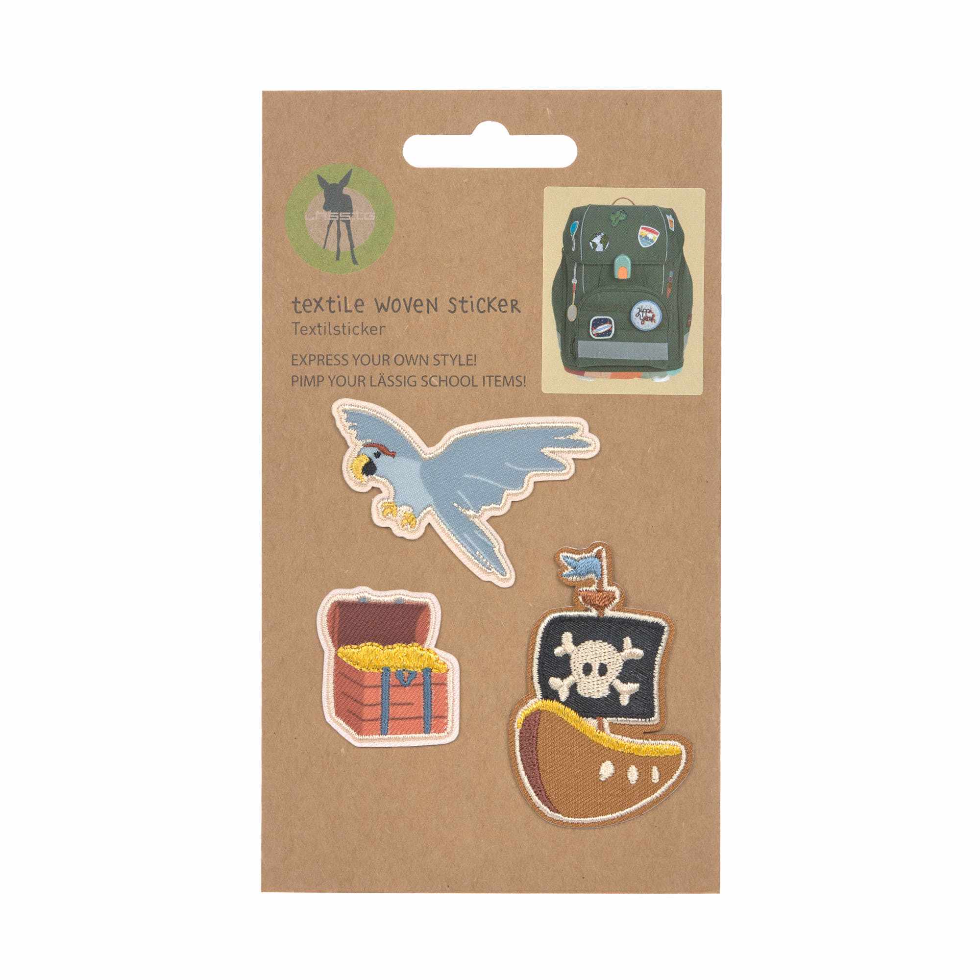 Lassig Textile Woven Sticker Stick on - Pirates
