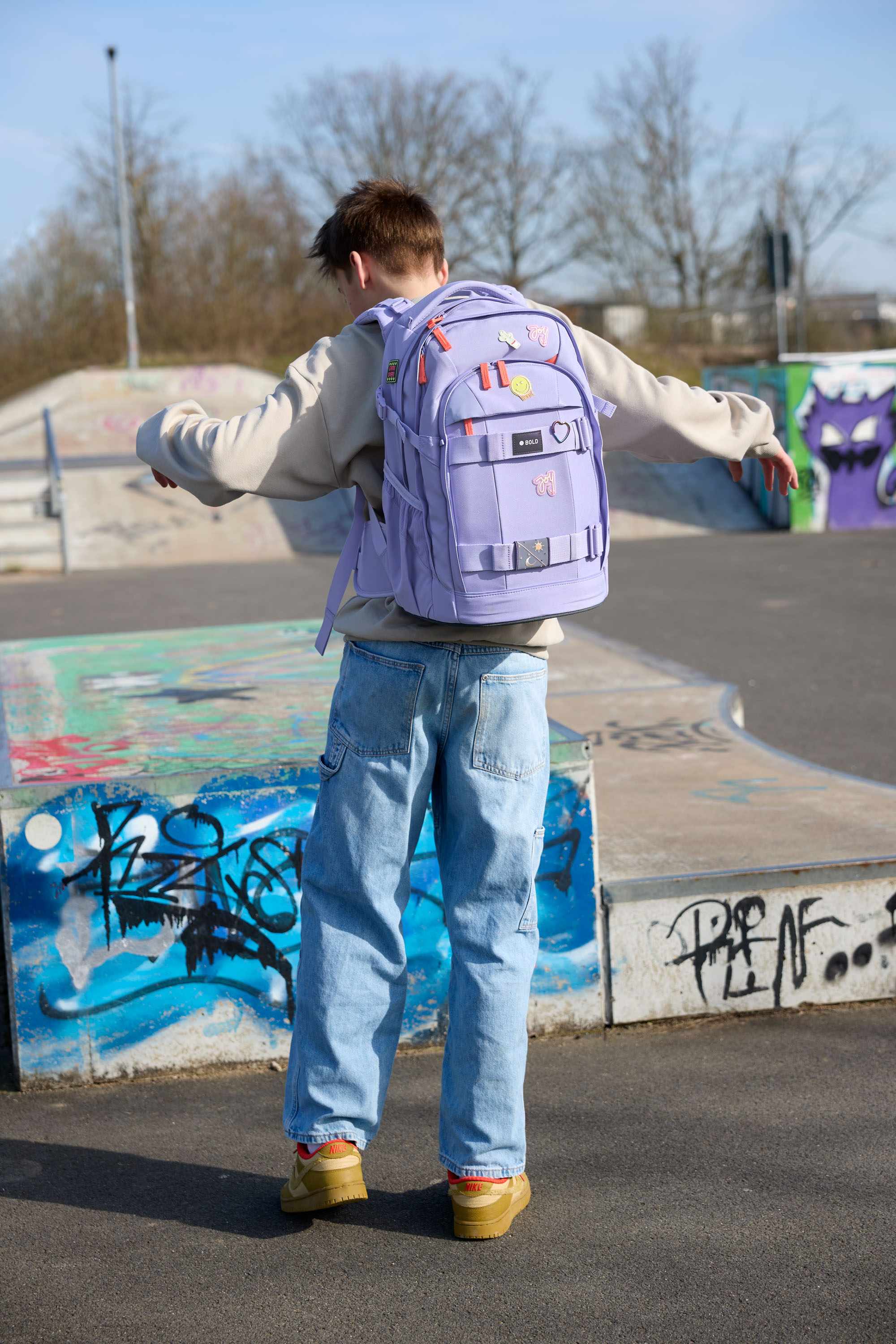 Lassig School Backpack Origin Bold - lavender