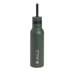 Lassig Double Walled Bottle Stainless Steel Bold - dark olive