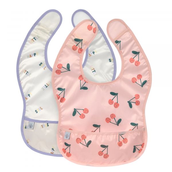 Lassig Lightweight Bib 2 pcs - Happy Fruits Cherry